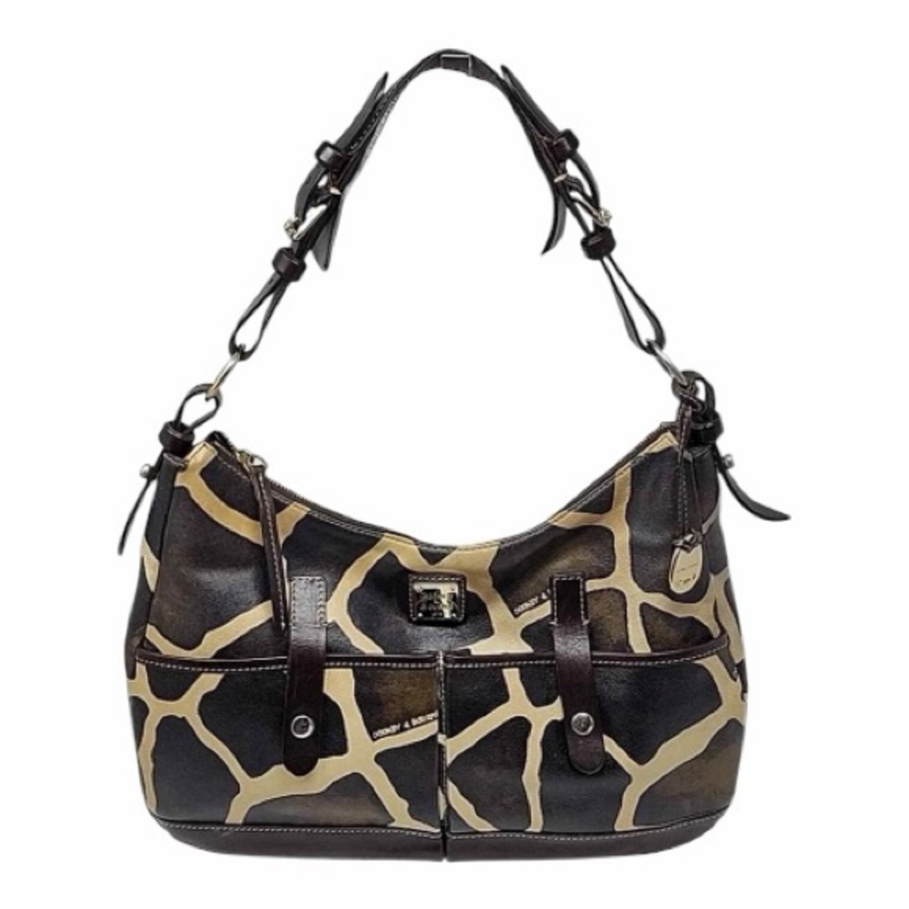 Dooney & Bourke Brown and Tan Giraffe-Print Shoulder Bag